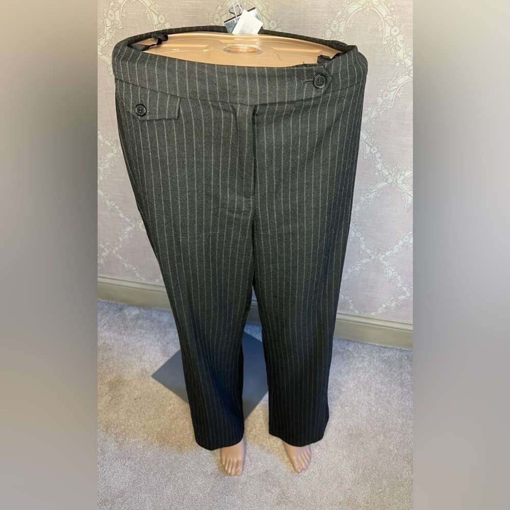 Ann Taylor Petite Women's Dress Pants Black Striped Size 10P